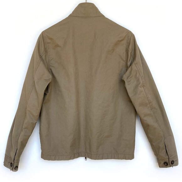 J.Crew Mens Cruiser Harrington Jacket XS Tan 2-Way Zipper Cotton Blend Pockets - Picture 2 of 16
